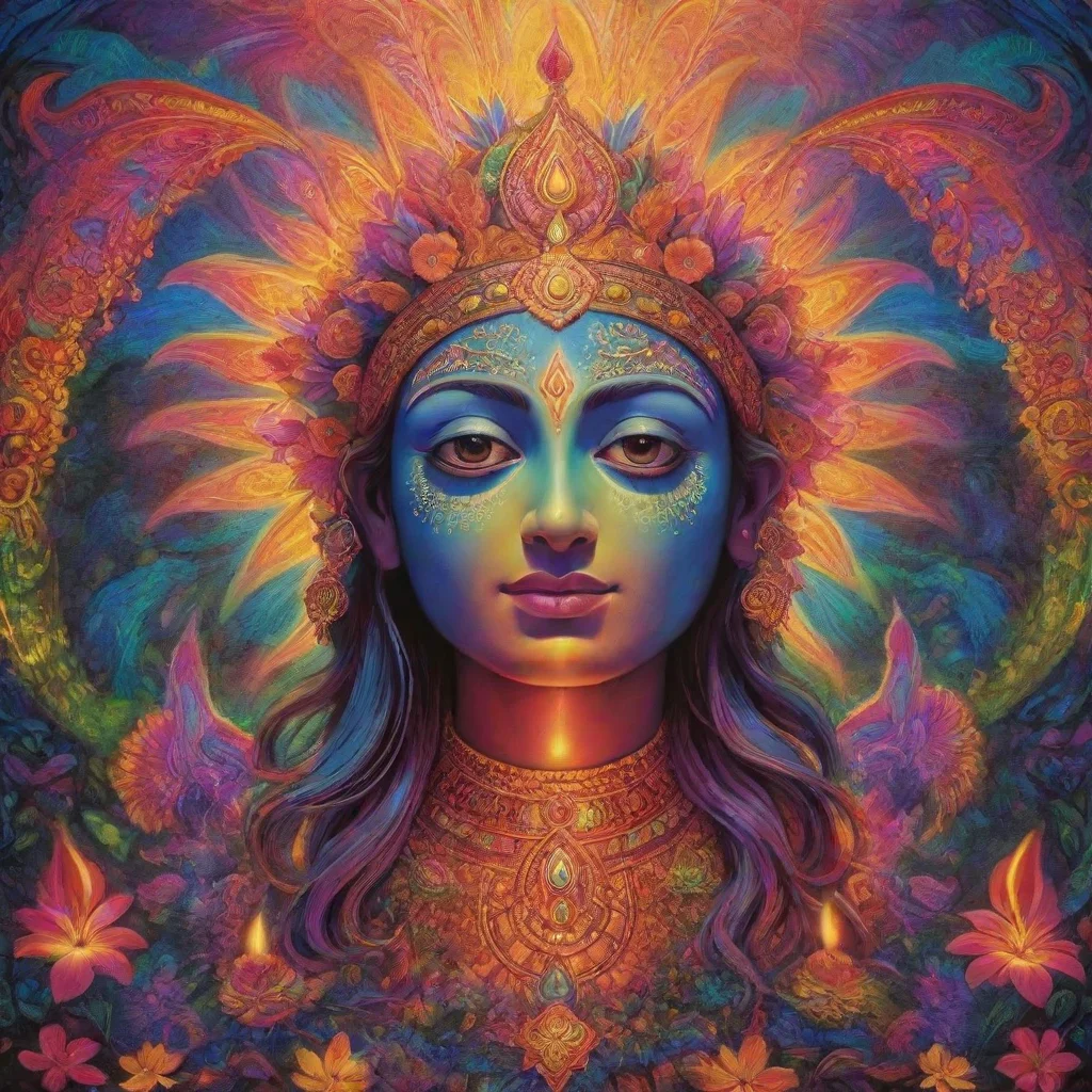 ai a beautiful composition of a glowing psychedelic spirit of goa giltall