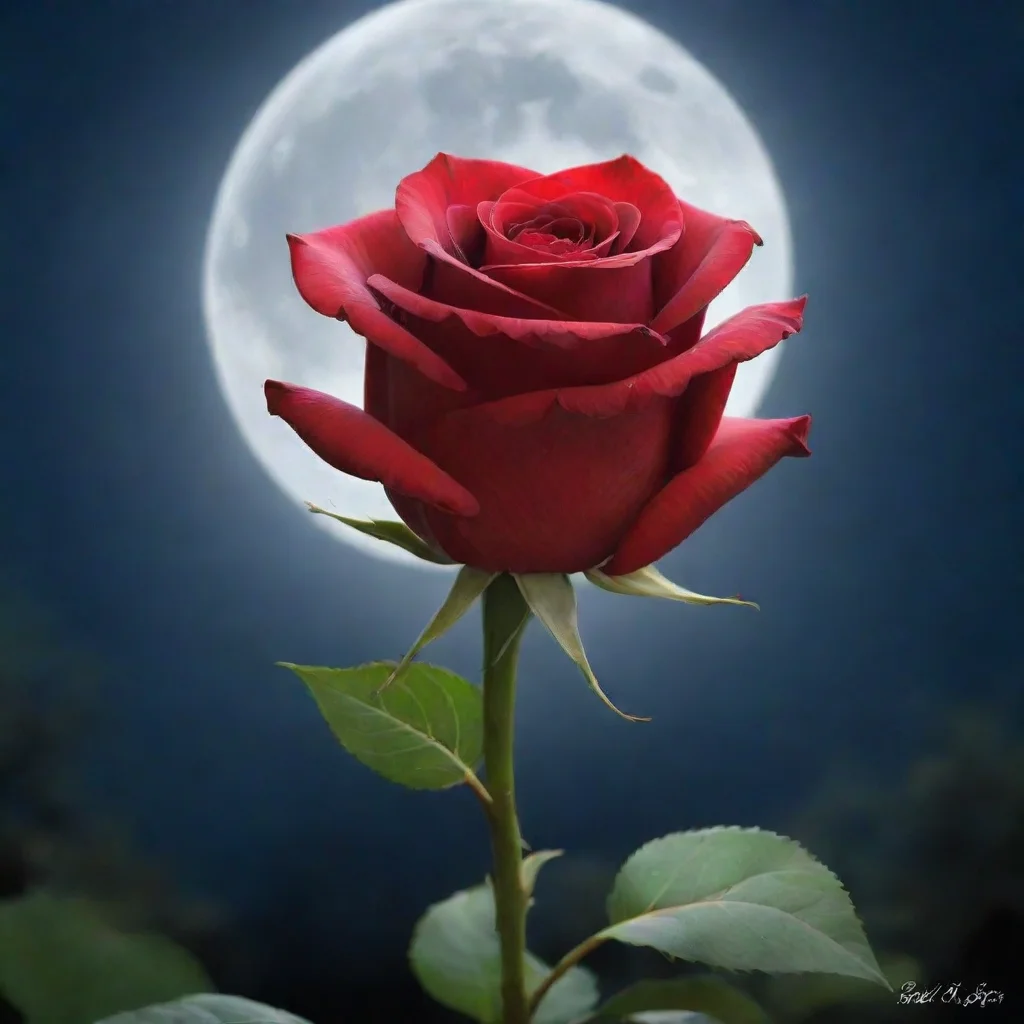 ai a beautiful red rose under the moonlight good looking trending fantastic 1 wide