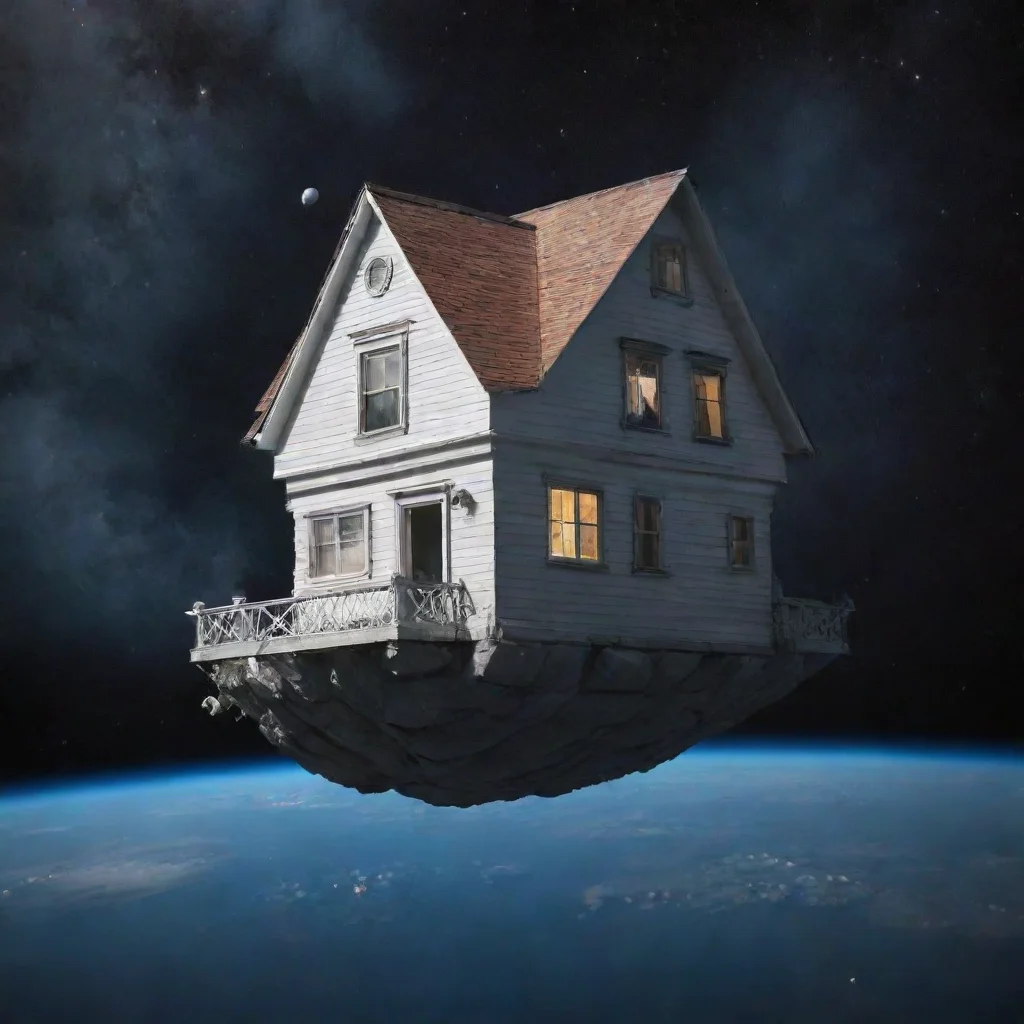  a big house floating in space