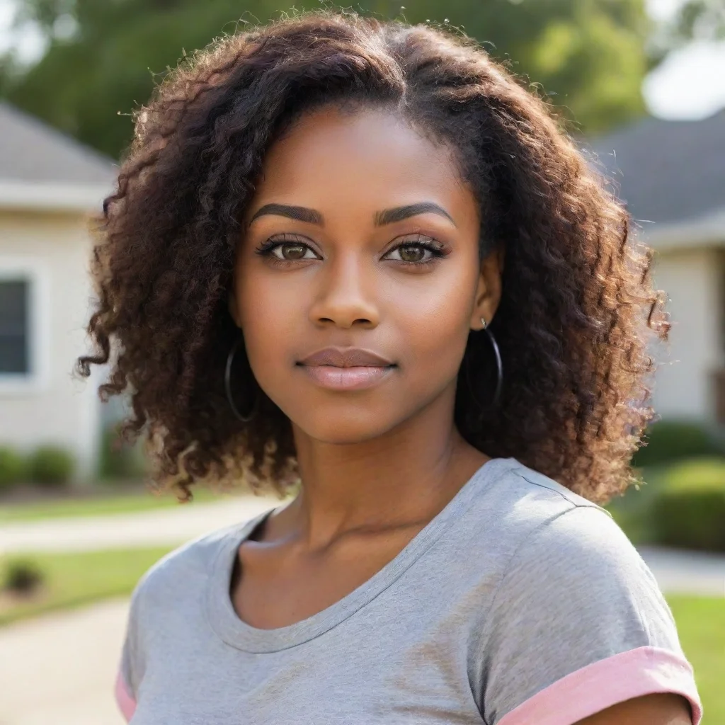 a black female portrait who s living in a suburban neighborhood good looking trending fantastic 1