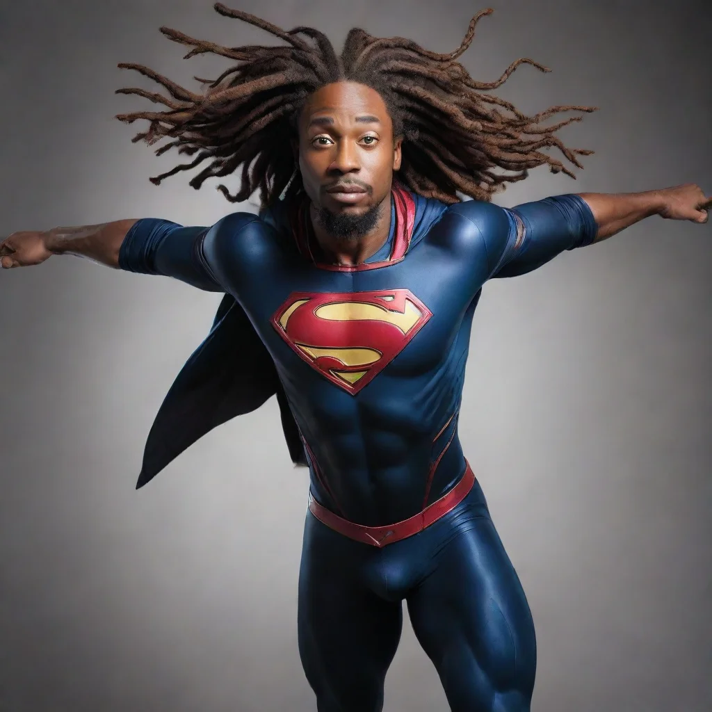 ai a black man with locs superhero who can fly amazing awesome portrait 2