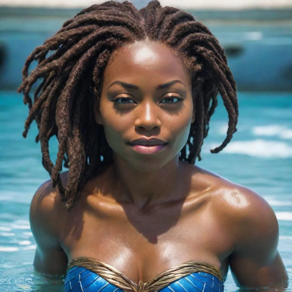  a black woman superhero with locs that can swim good looking trending fantastic 1