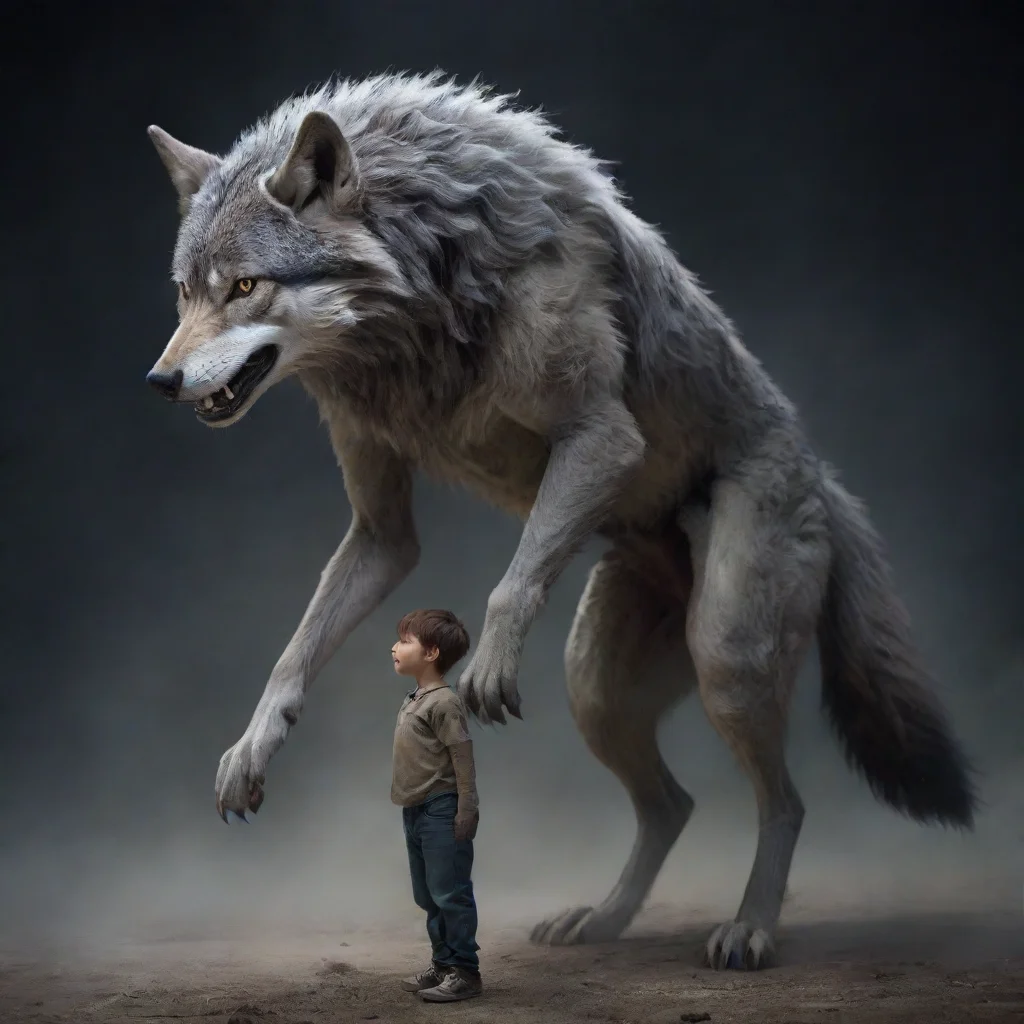  a boy transforme into a wolf