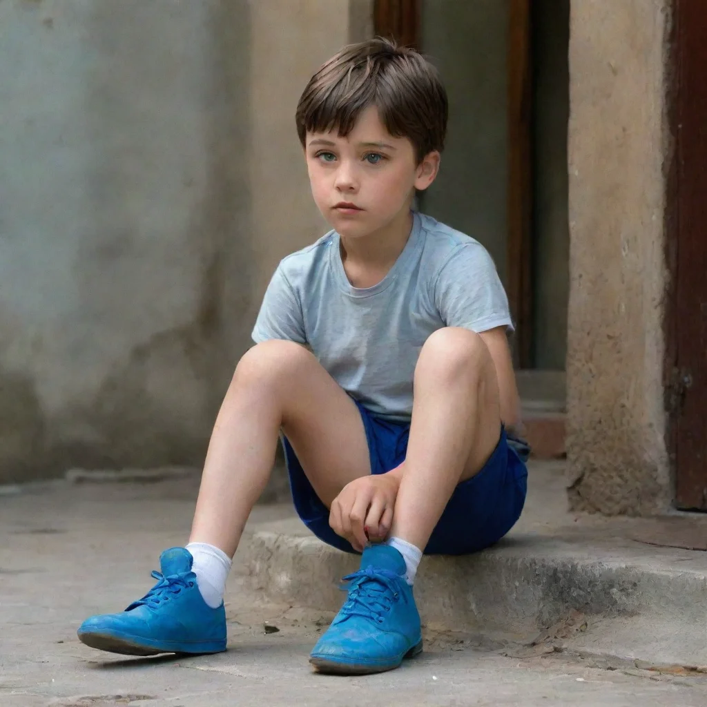 ai a boy with blue shoescinemati