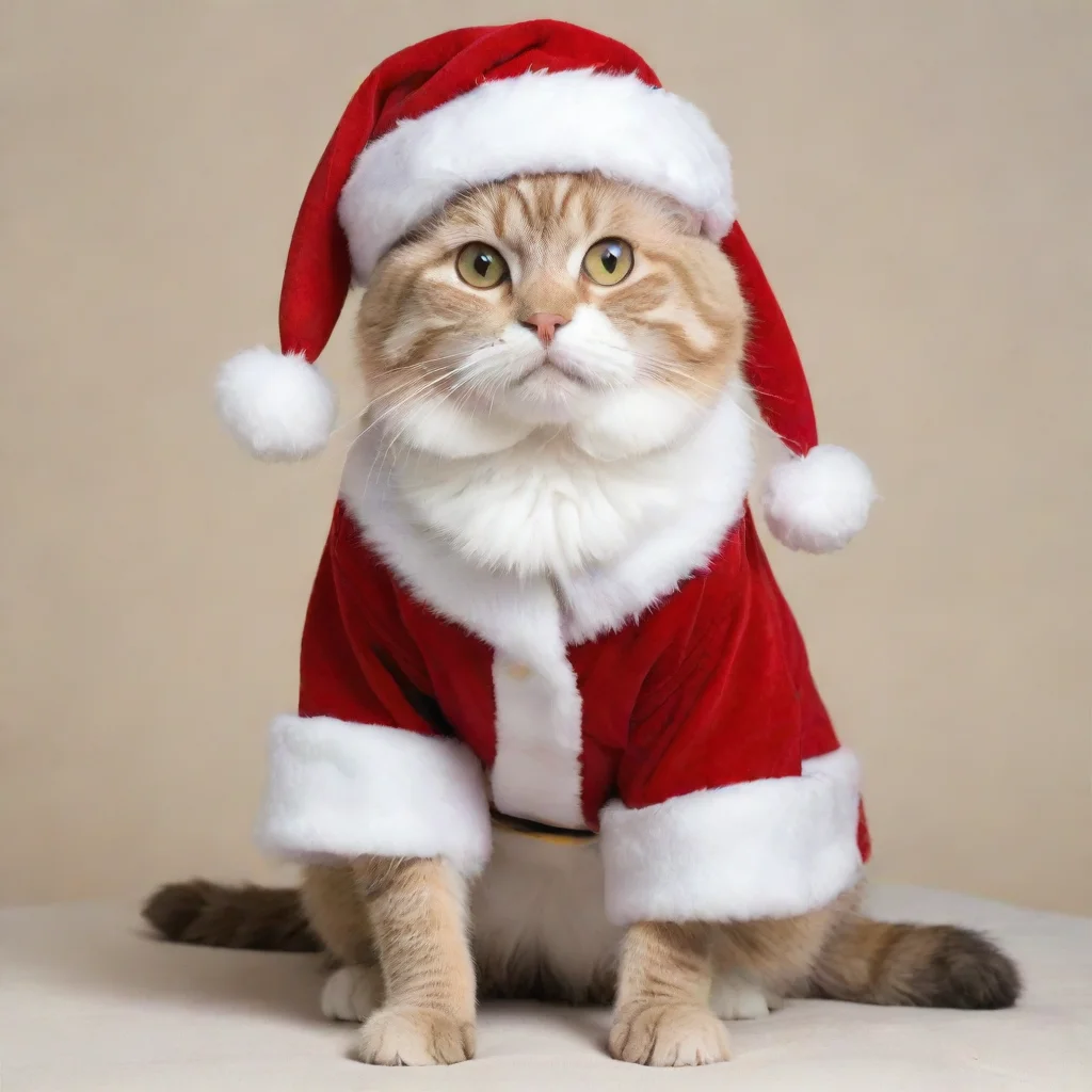  a cat dressed as santa claus