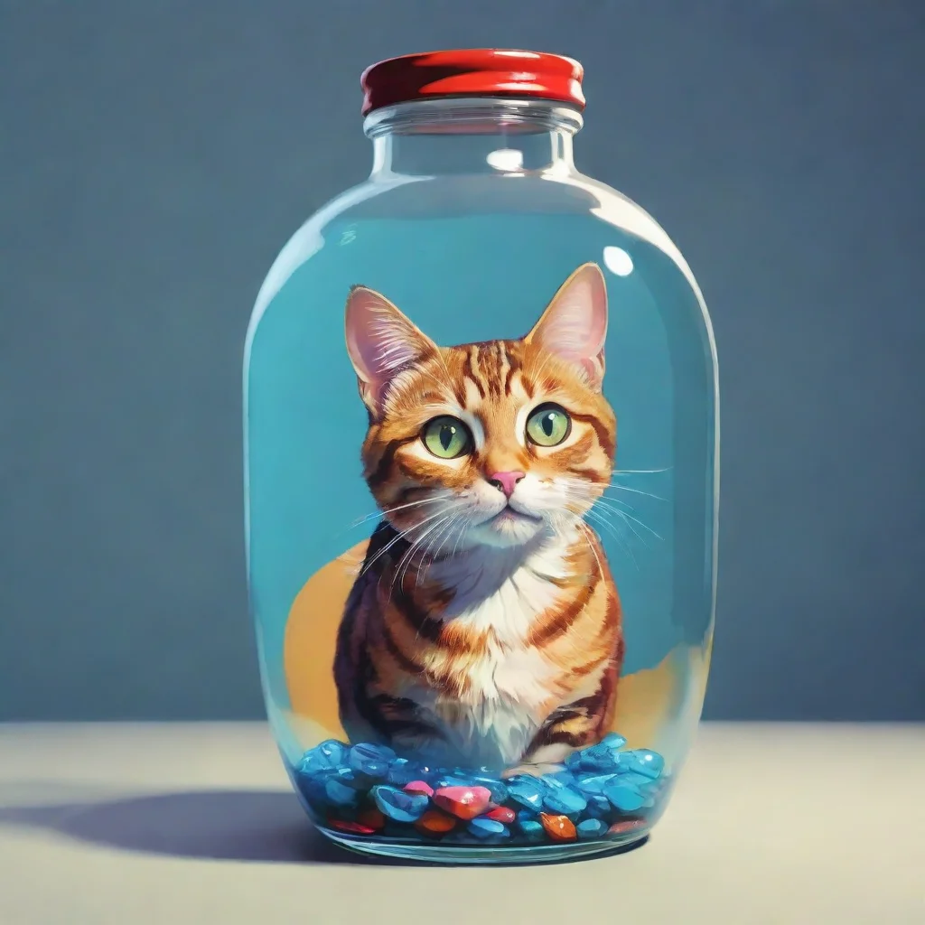 ai a cat in the bottle pop art confident engaging wow artstation art 3