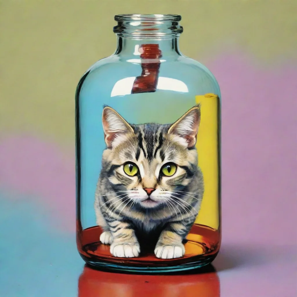 ai a cat in the bottle pop art