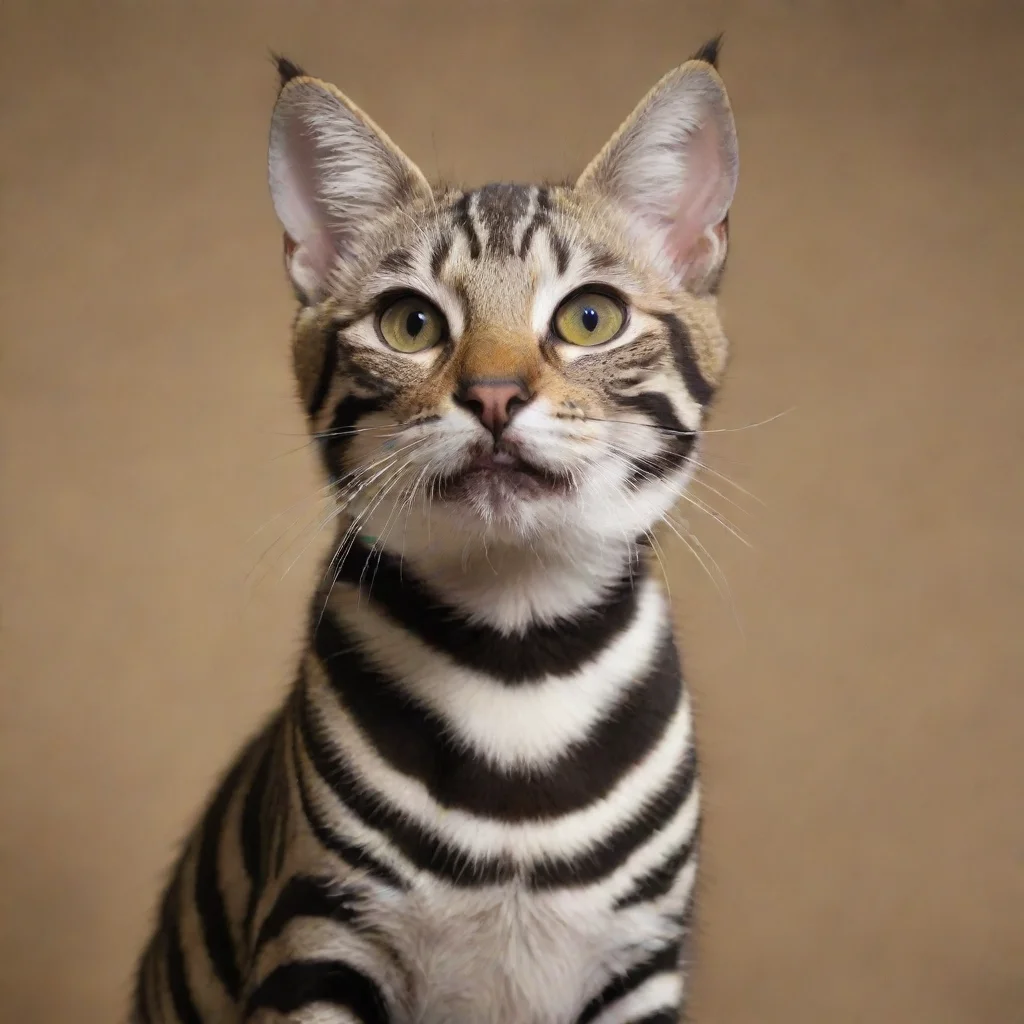 ai a cat looking like a zebraamazing awesome portrait 2