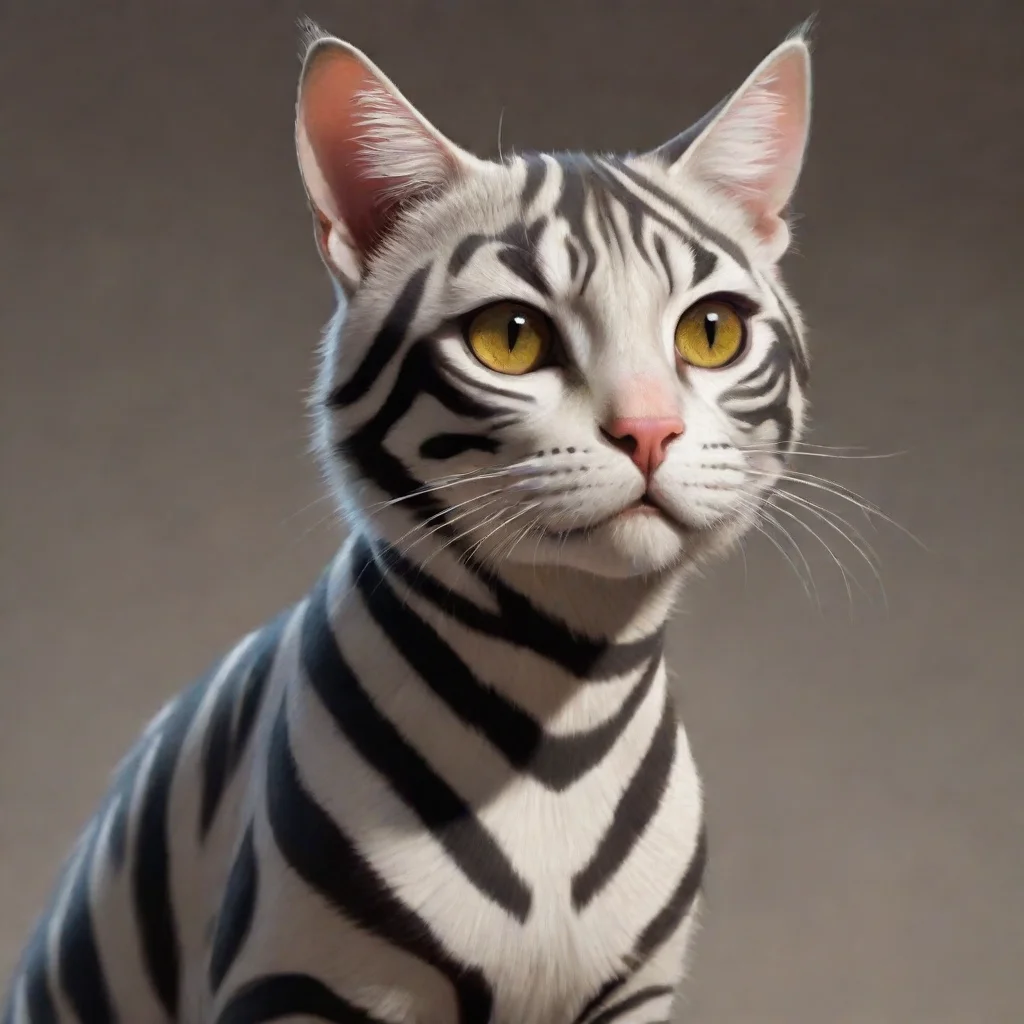 ai a cat looking like a zebraconfident engaging wow artstation art 3