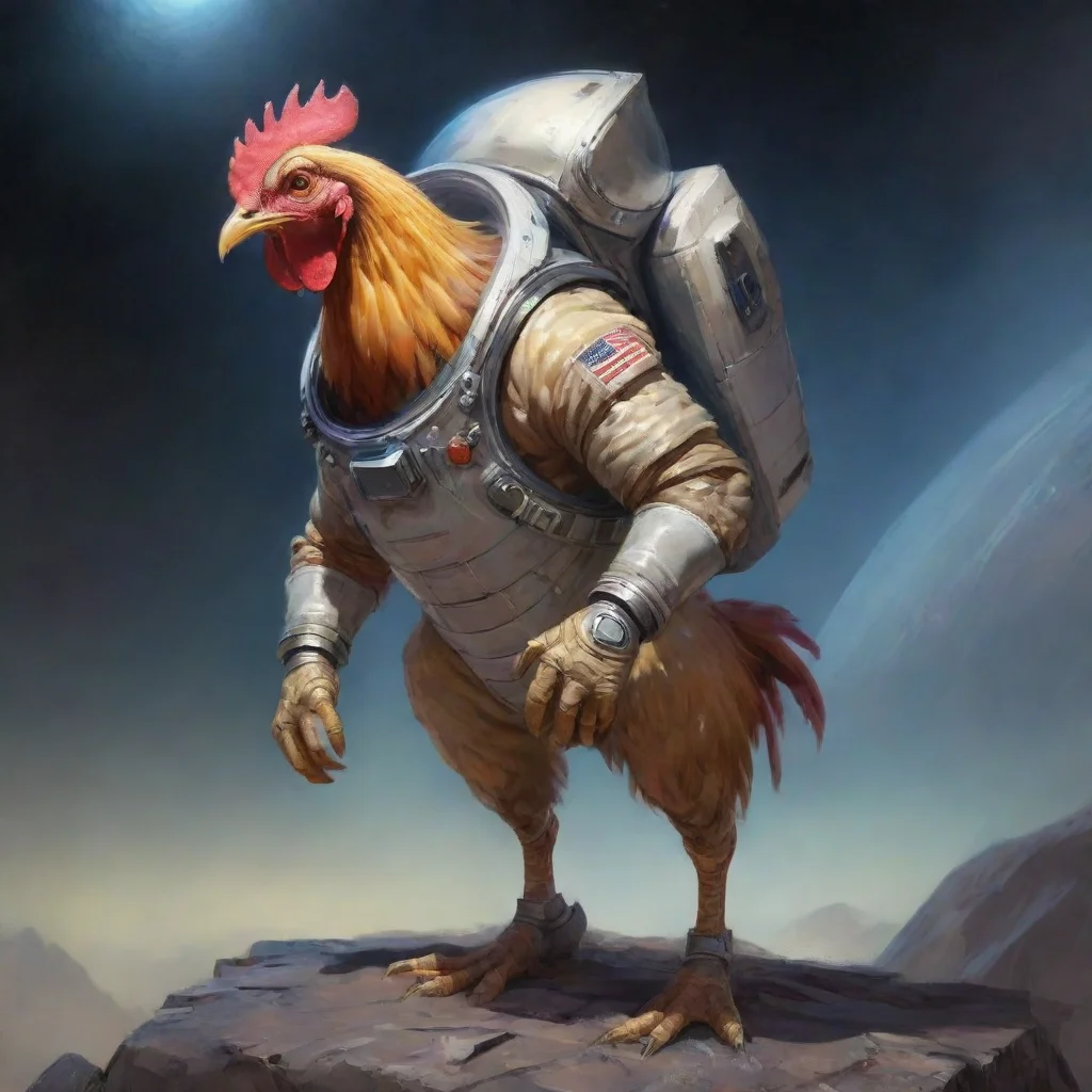 a chicken without a head in a spacesuitconfident engaging wow artstation art 3