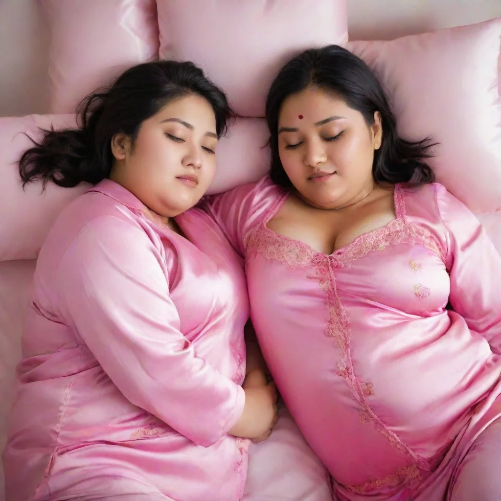 ai a chinese girl and indian girl lesbian couple are cuddling each other while sleeping togetherboth women are dressed in p