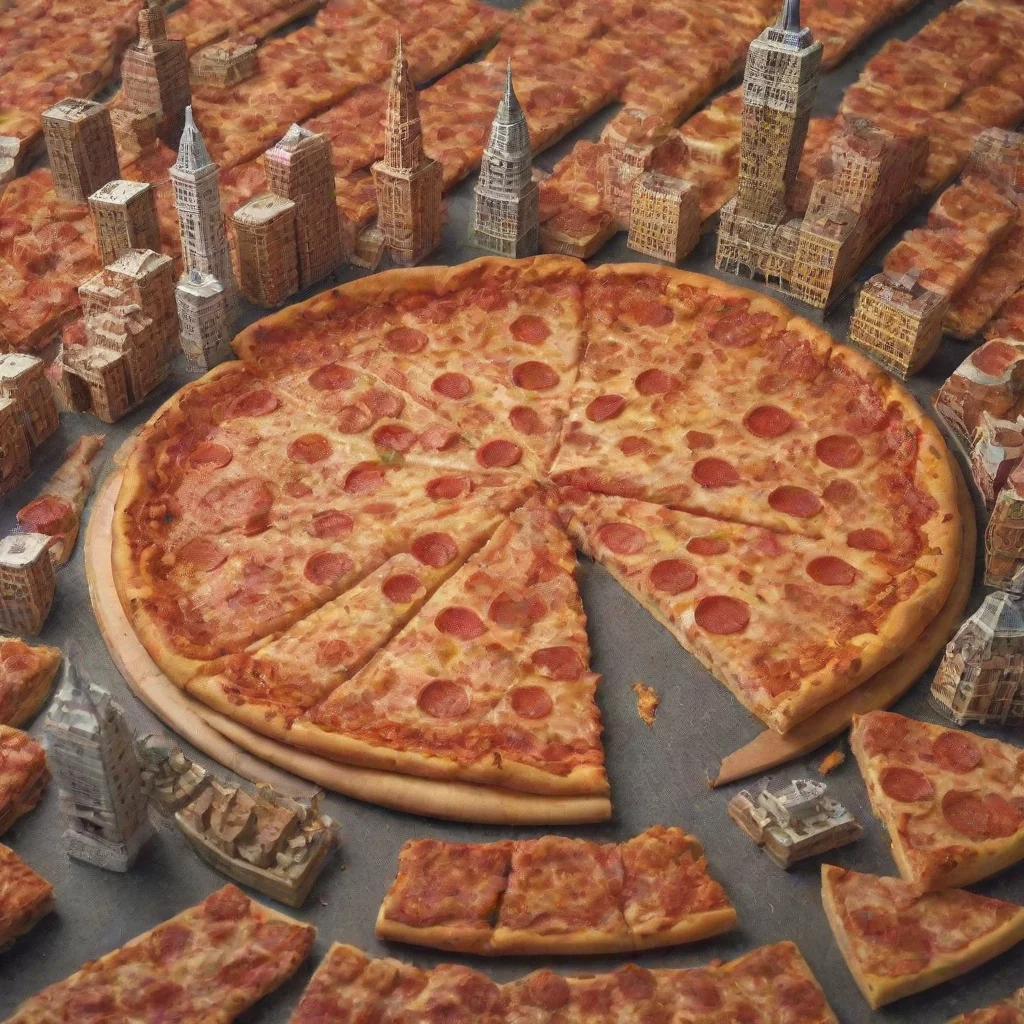 a city made of pizza