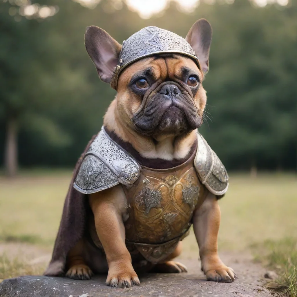 ai a cosmic french bulldog dressed as a viking warrior after an epic battle