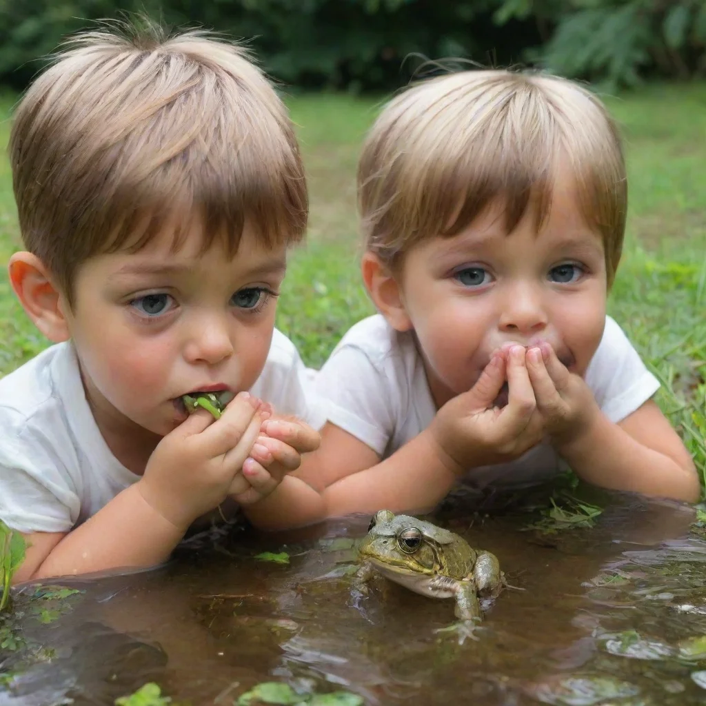 ai a couple of kids vomiting frogs good looking trending fantastic 1