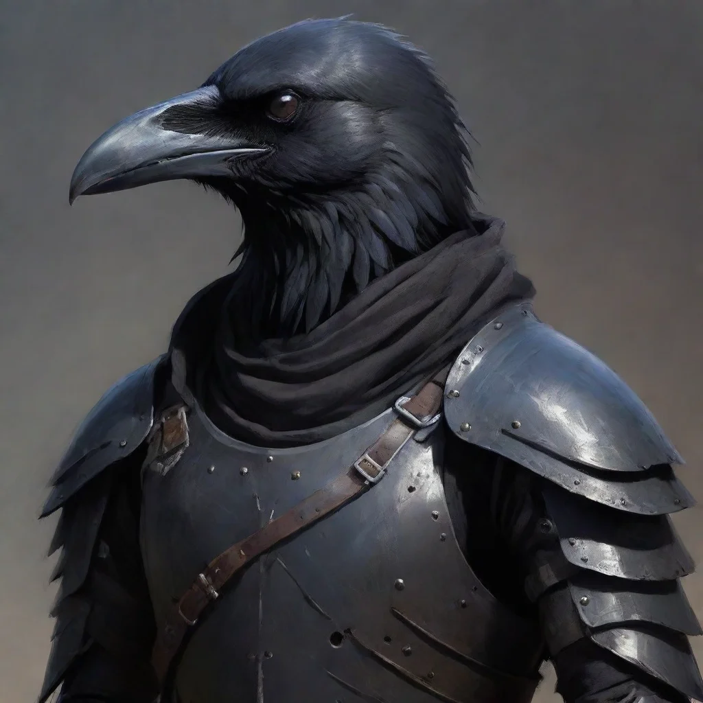 ai a crow personfullarmor with dual weapons and a scar on left eye concept art amazing awesome portrait 2