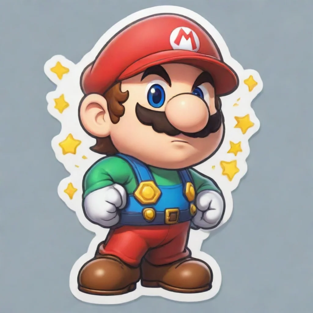  a cute mariobros sticker that says confident engaging wow artstation art 3
