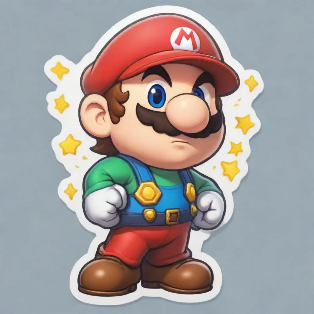 a cute mariobros sticker that says confident engaging wow artstation art 3