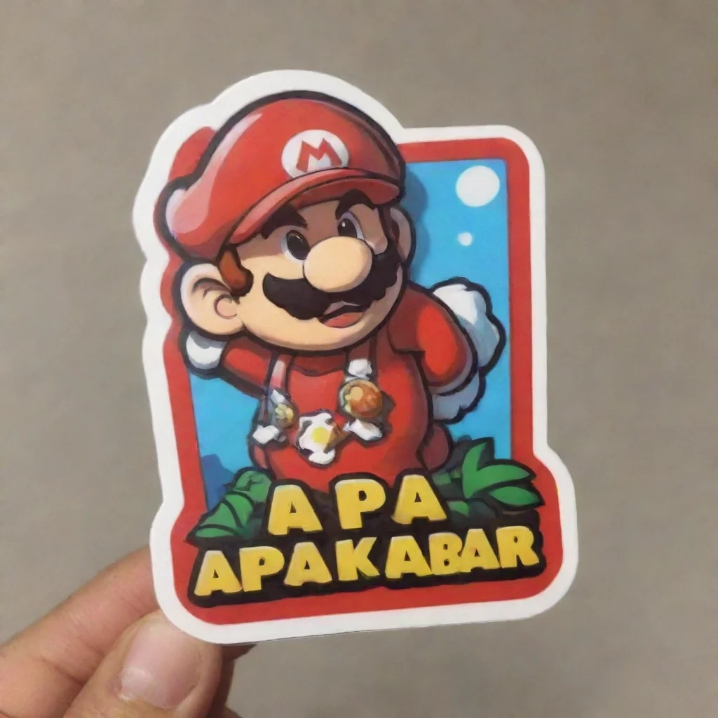 ai a cute mariobros sticker that saysapa kabar 