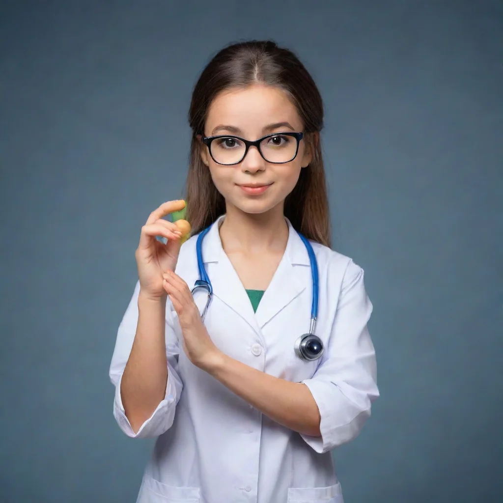 ai a cute spectacled girl doctor performing bonga tall