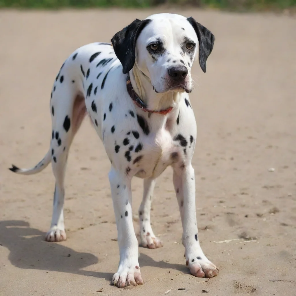  a dalmatian barefoot and overweight