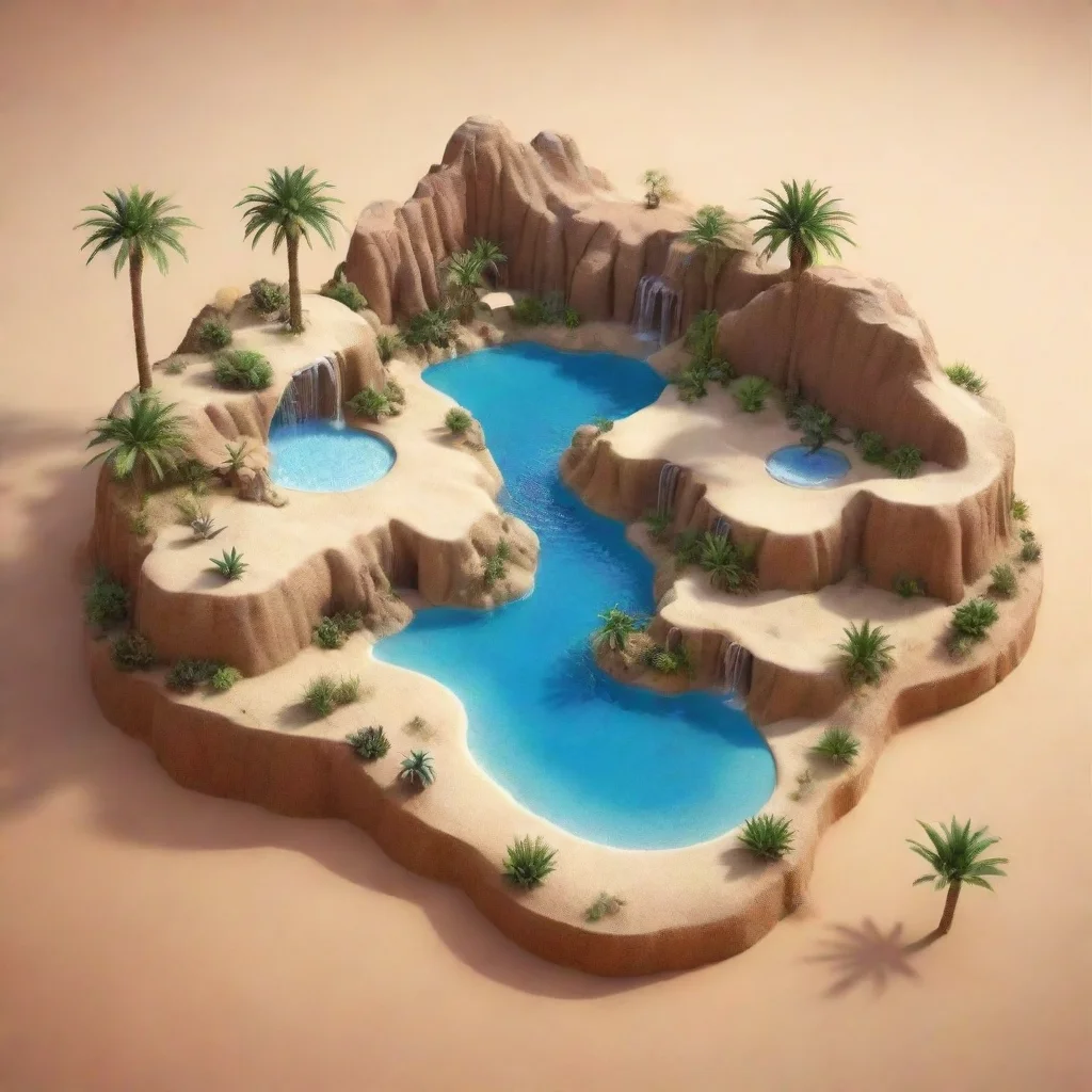  a desert with an oasis in isomatric style good looking trending fantastic 1