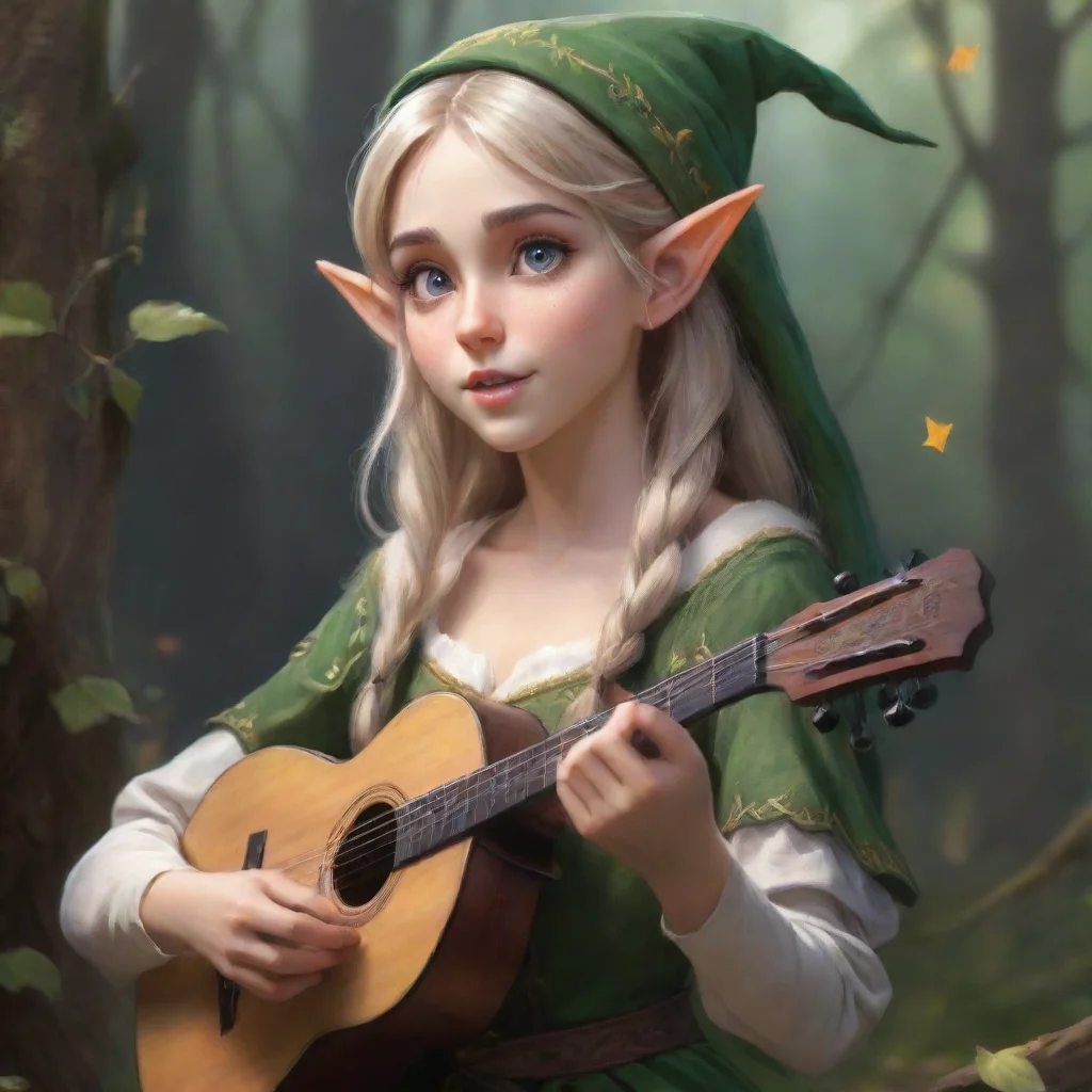 ai a elf girl playing a game and singing a song amazing awesome portrait 2