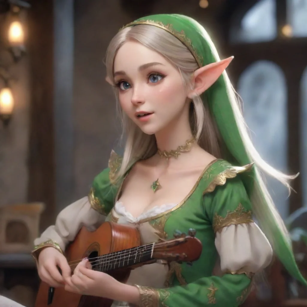 ai a elf girl playing a game and singing a song good looking trending fantastic 1