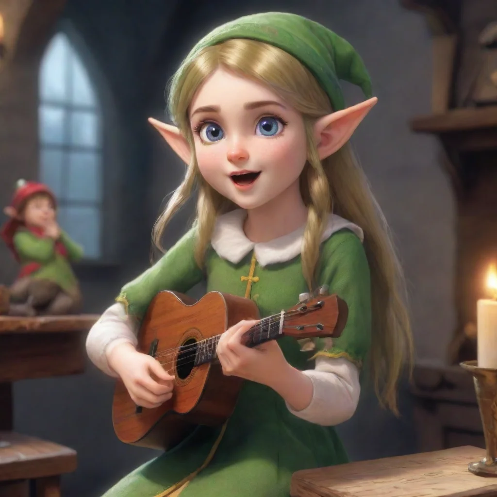ai a elf girl playing a game and singing a song