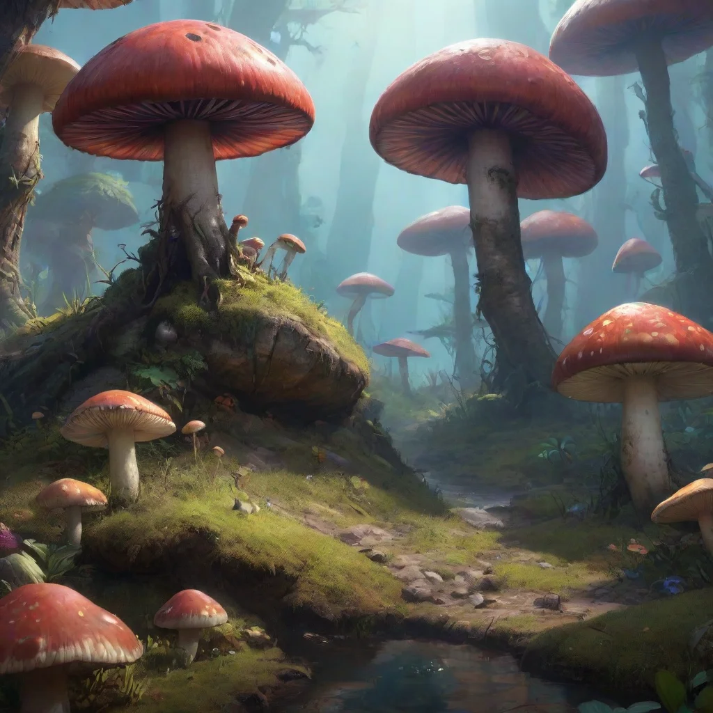 ai a fantastic planet where beetles and fantastic mushrooms liverealistic image confident engaging wow artstation art 3
