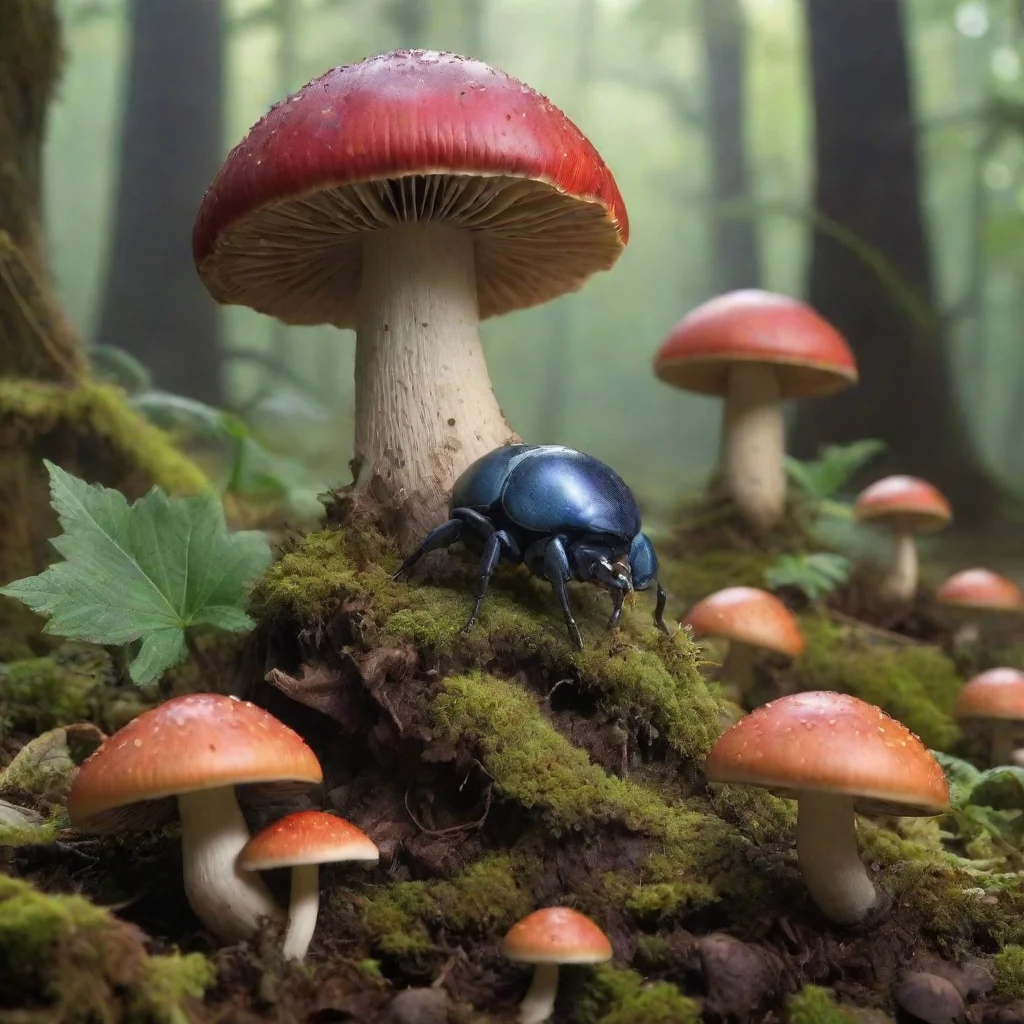 ai a fantastic planet where beetles and fantastic mushrooms liverealistic image good looking trending fantastic 1