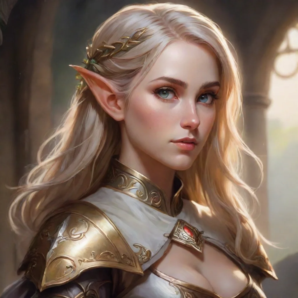 ai a female elf paladin who is also a bard amazing awesome portrait 2