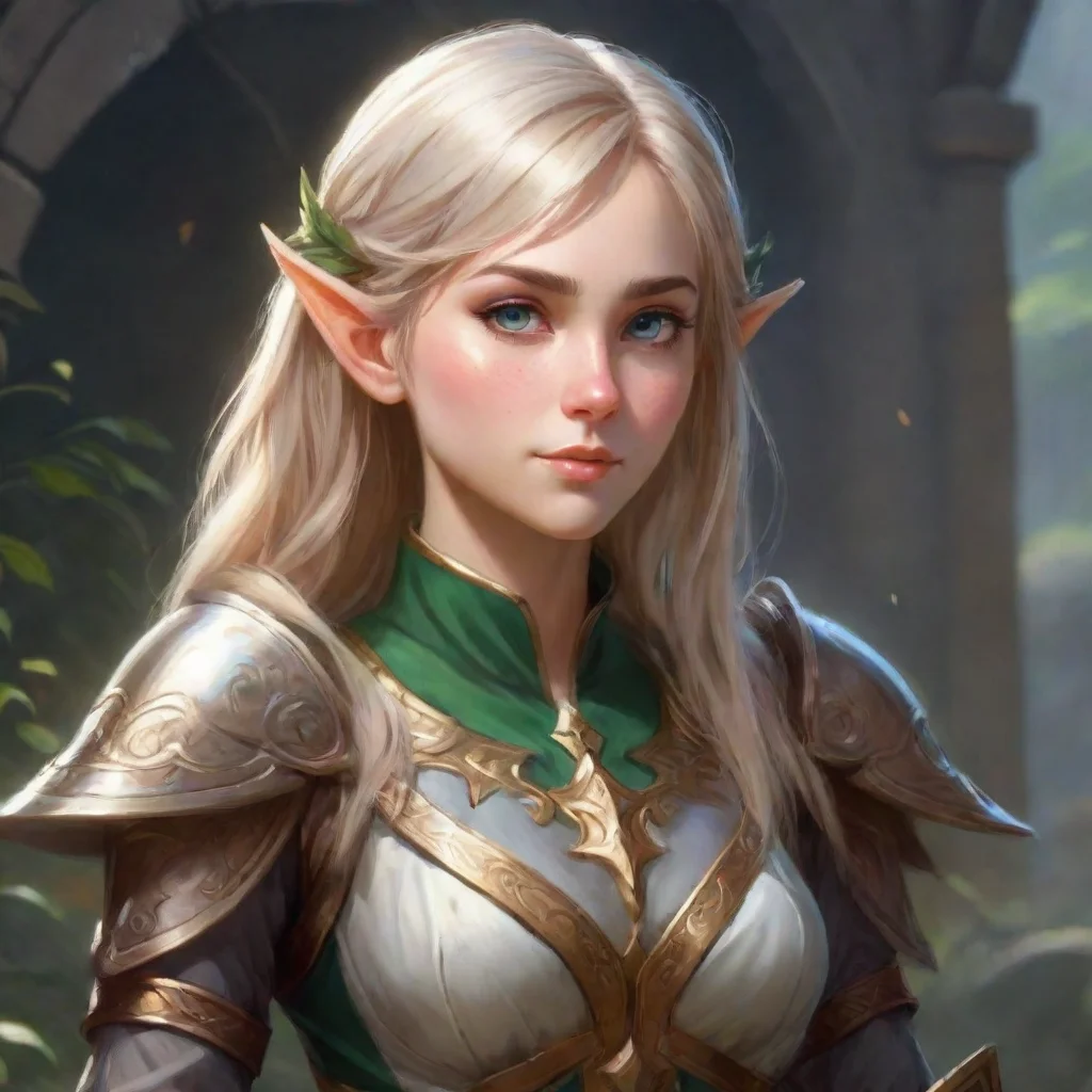 ai a female elf paladin who is also a bard good looking trending fantastic 1