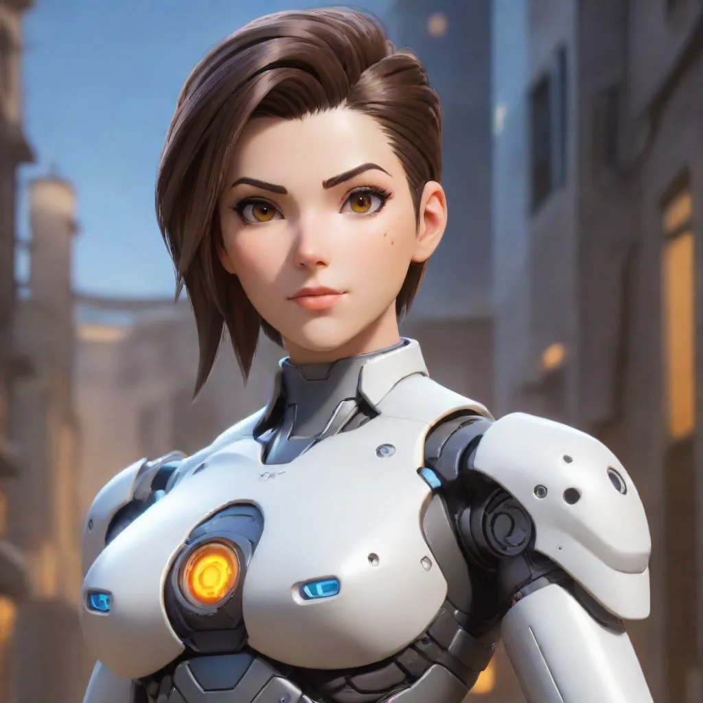  a female robot overwatch hero