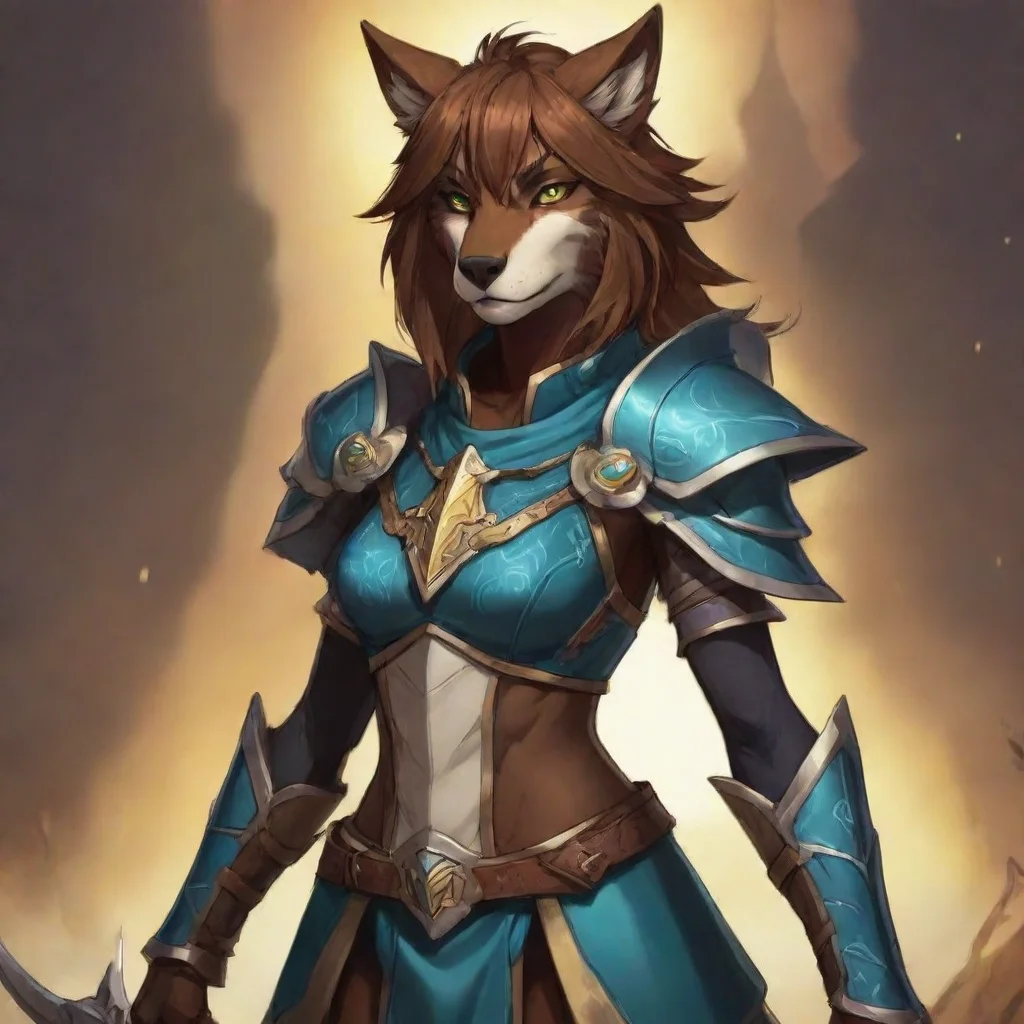 ai a female worgen mage wearing dragon armor in the style of twokinds lp good looking trending fantastic 1