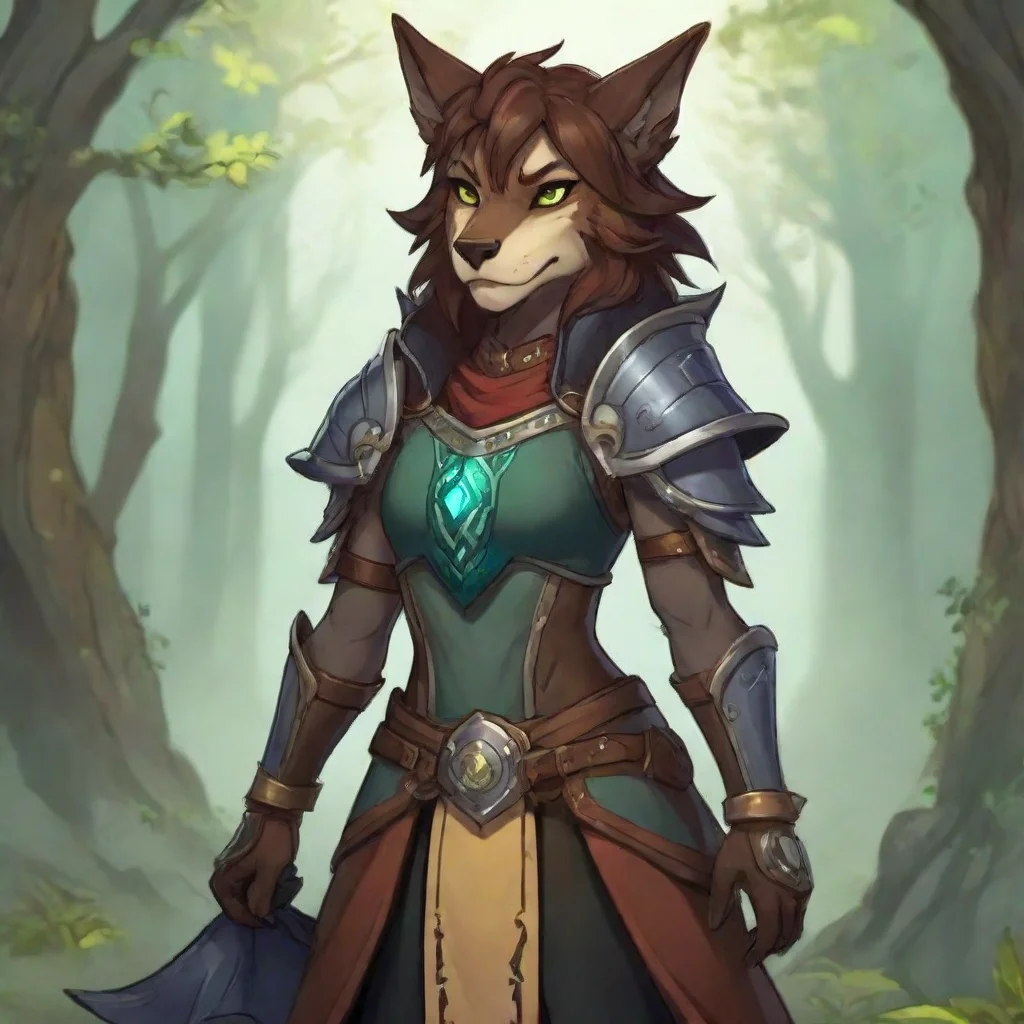  a female worgen mage wearing dragon armor in the style of twokinds lp