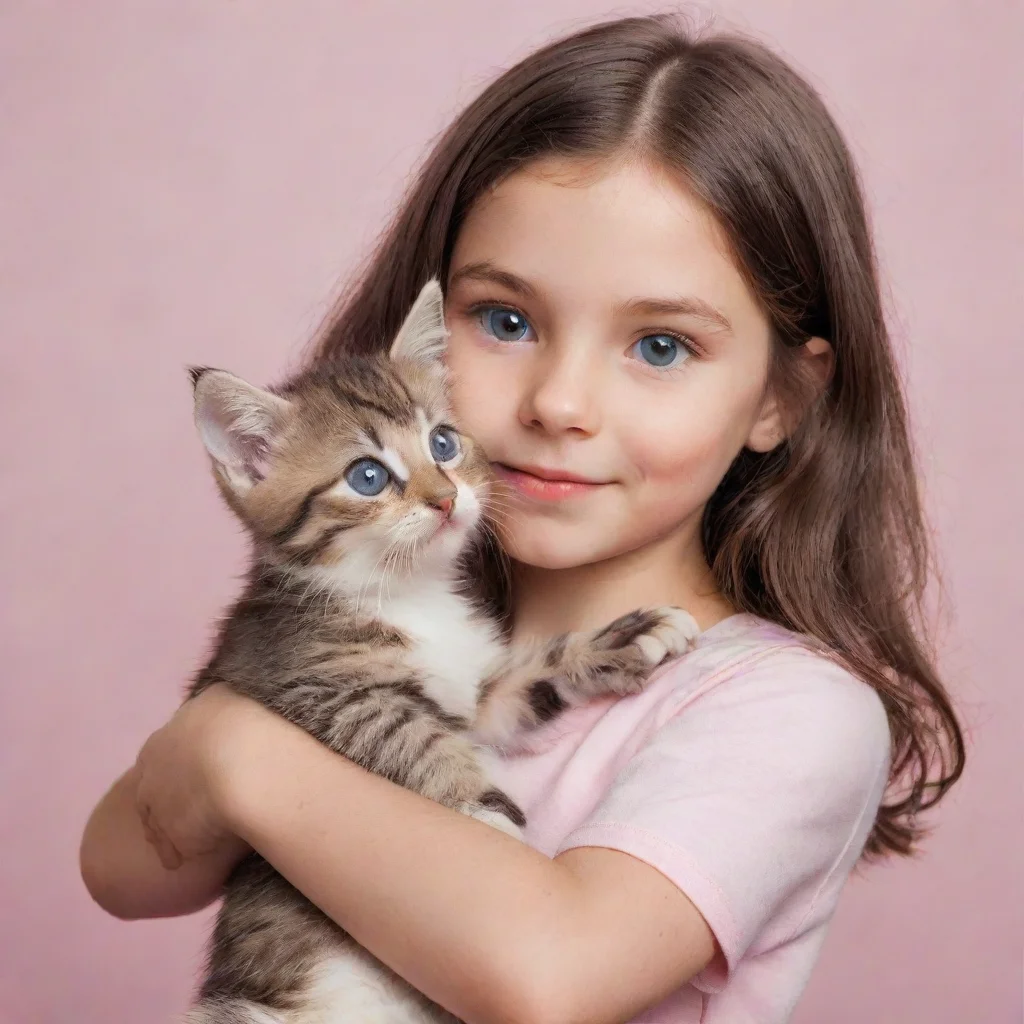  a girl holding a kitten