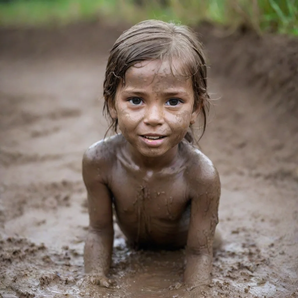 a girl playing in the mud amazing awesome portrait 2