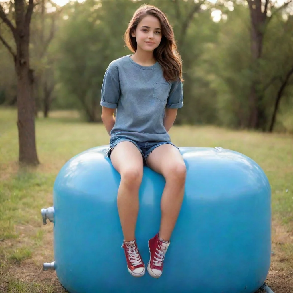  a girl sitting on a heliumtank good looking trending fantastic 1
