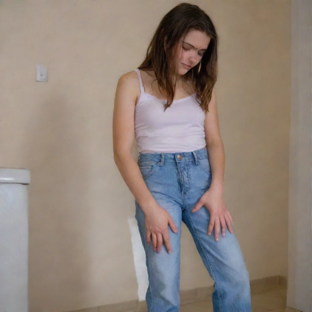 a girl wetting her pants