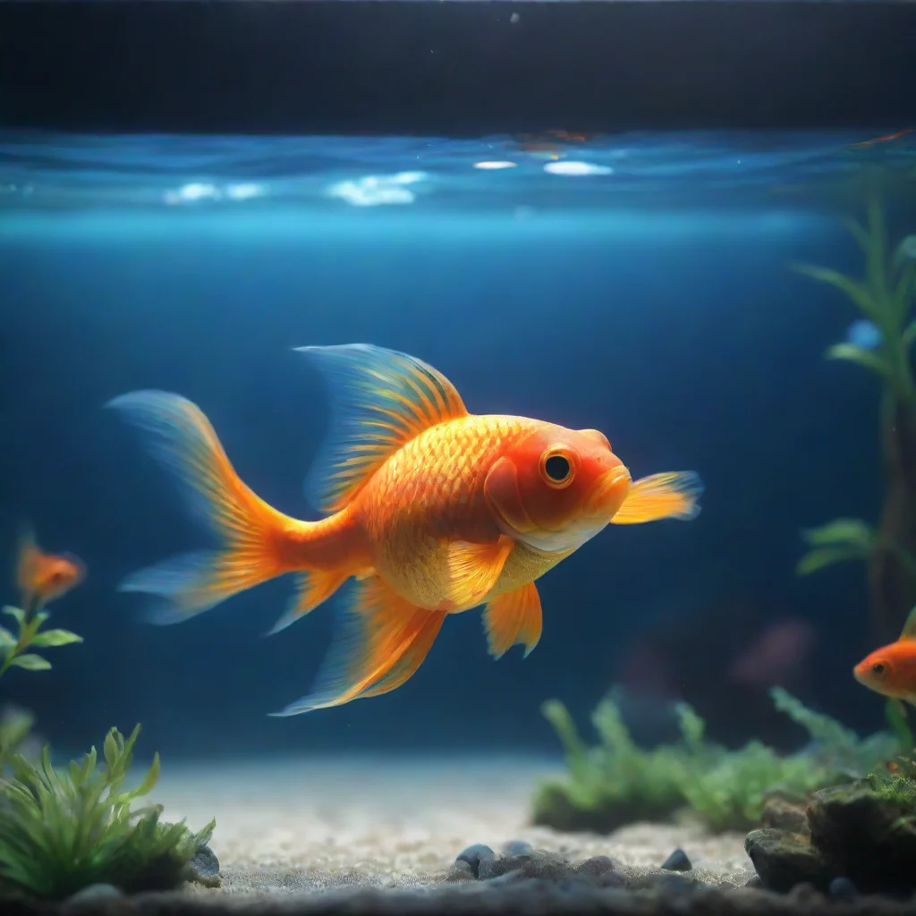  a goldfish swimming in a beautifulbluish aquarium confident engaging wow artstation art 3