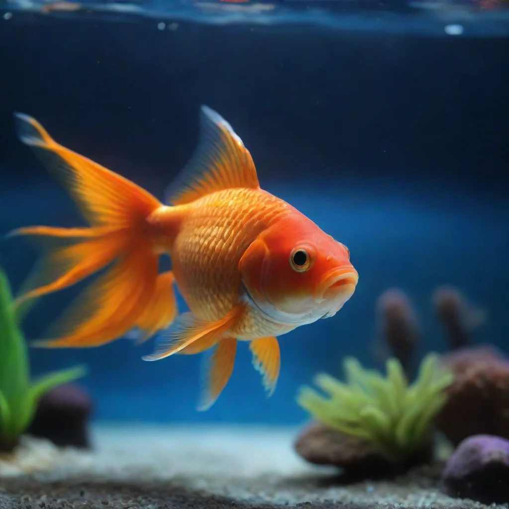  a goldfish swimming in a beautifulbluish aquarium good looking trending fantastic 1