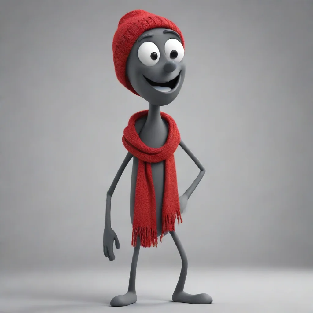  a goofy canadian stickman with a red scarf on the neck good looking trending fantastic 1