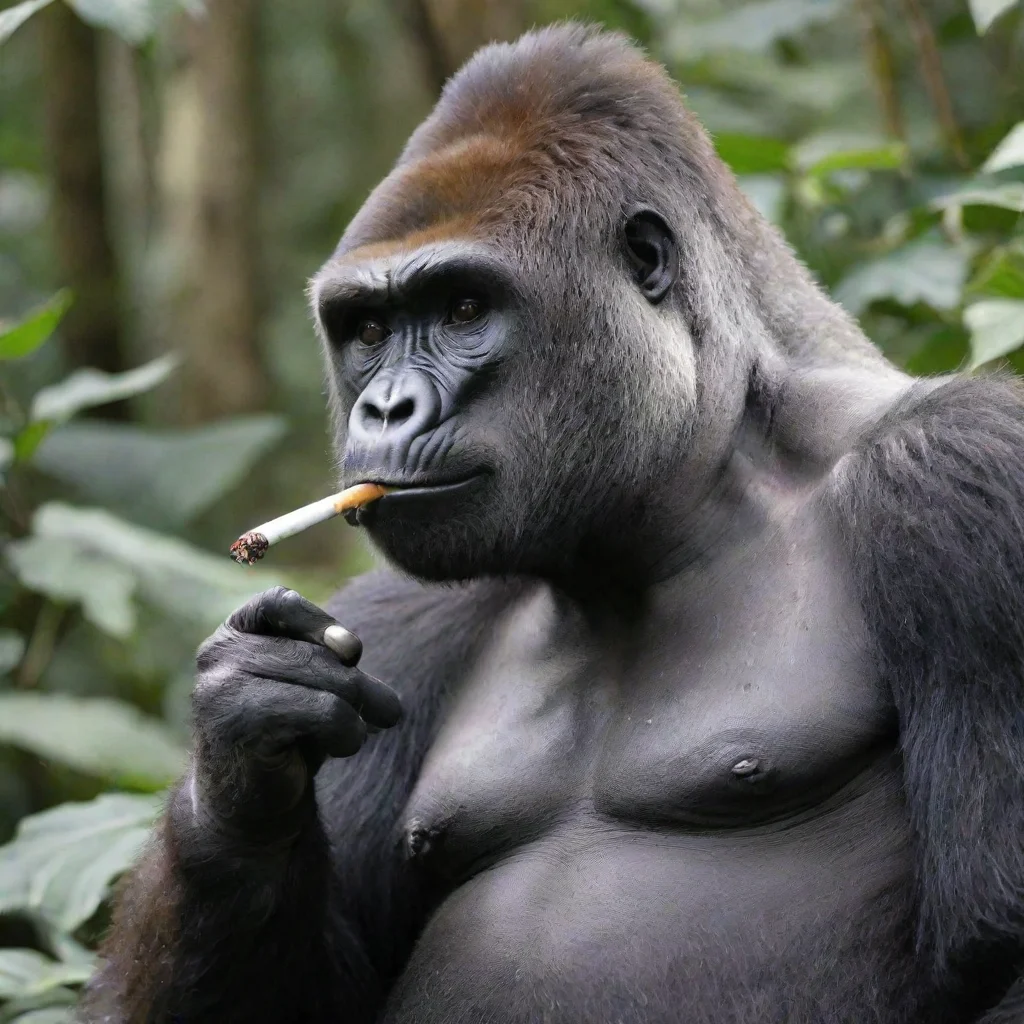  a gorilla smoking a joint