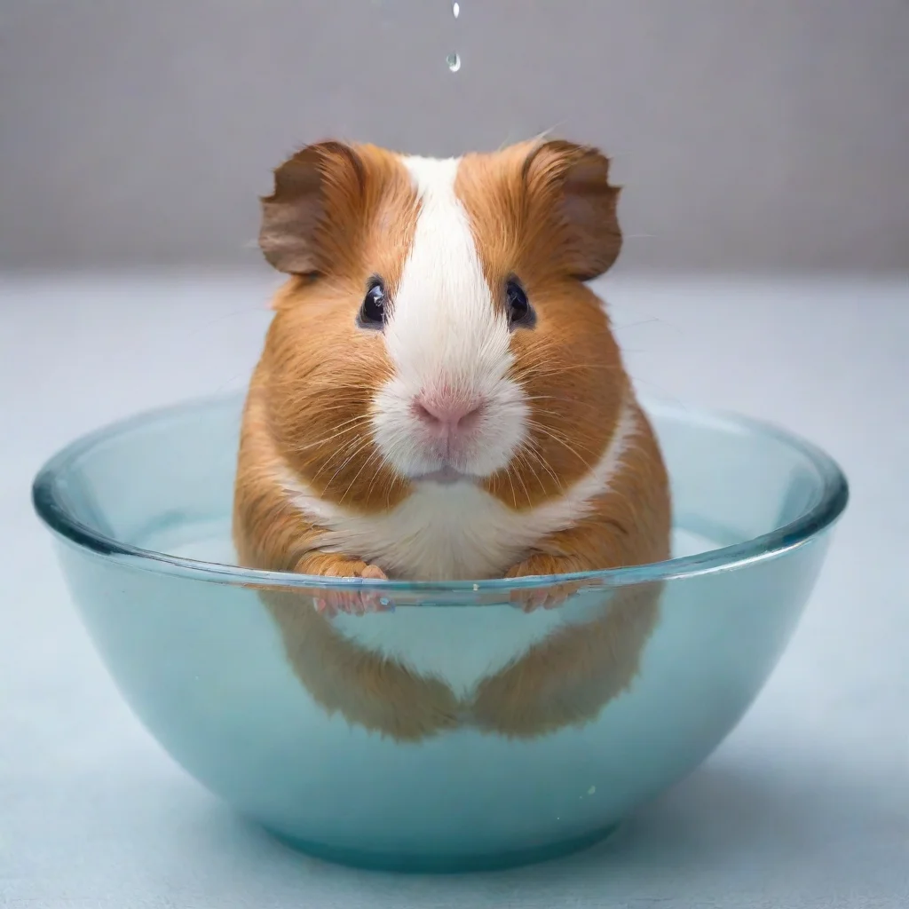 ai a guinea pig doing the back stroke in a small bowl of water good looking trending fantastic 1