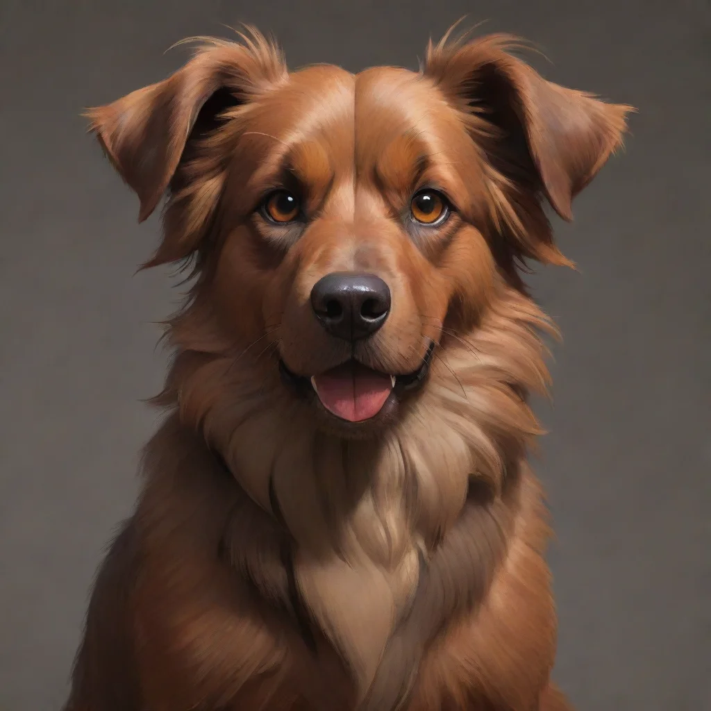ai a hairy brown dog confident engaging wow artstation art 3