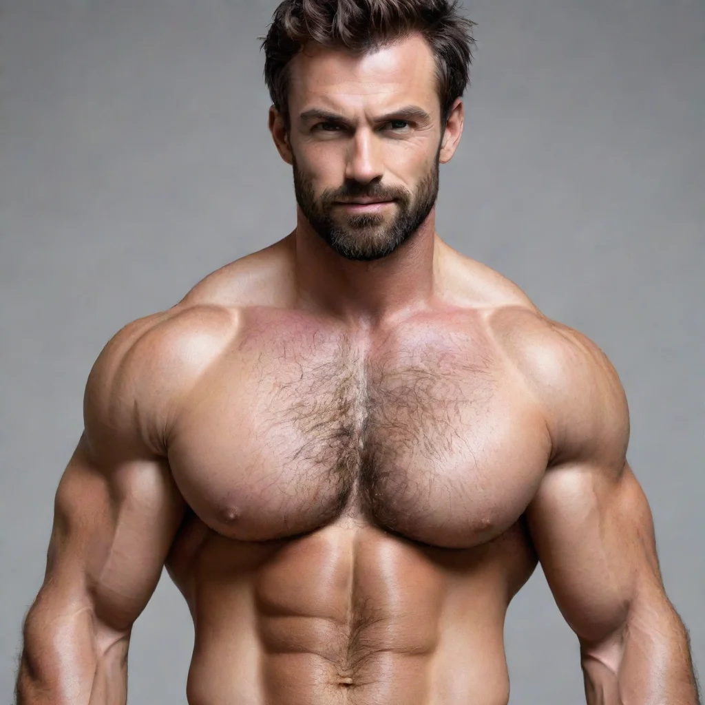 ai a handsome muscle man with hairy chest amazing awesome portrait 2