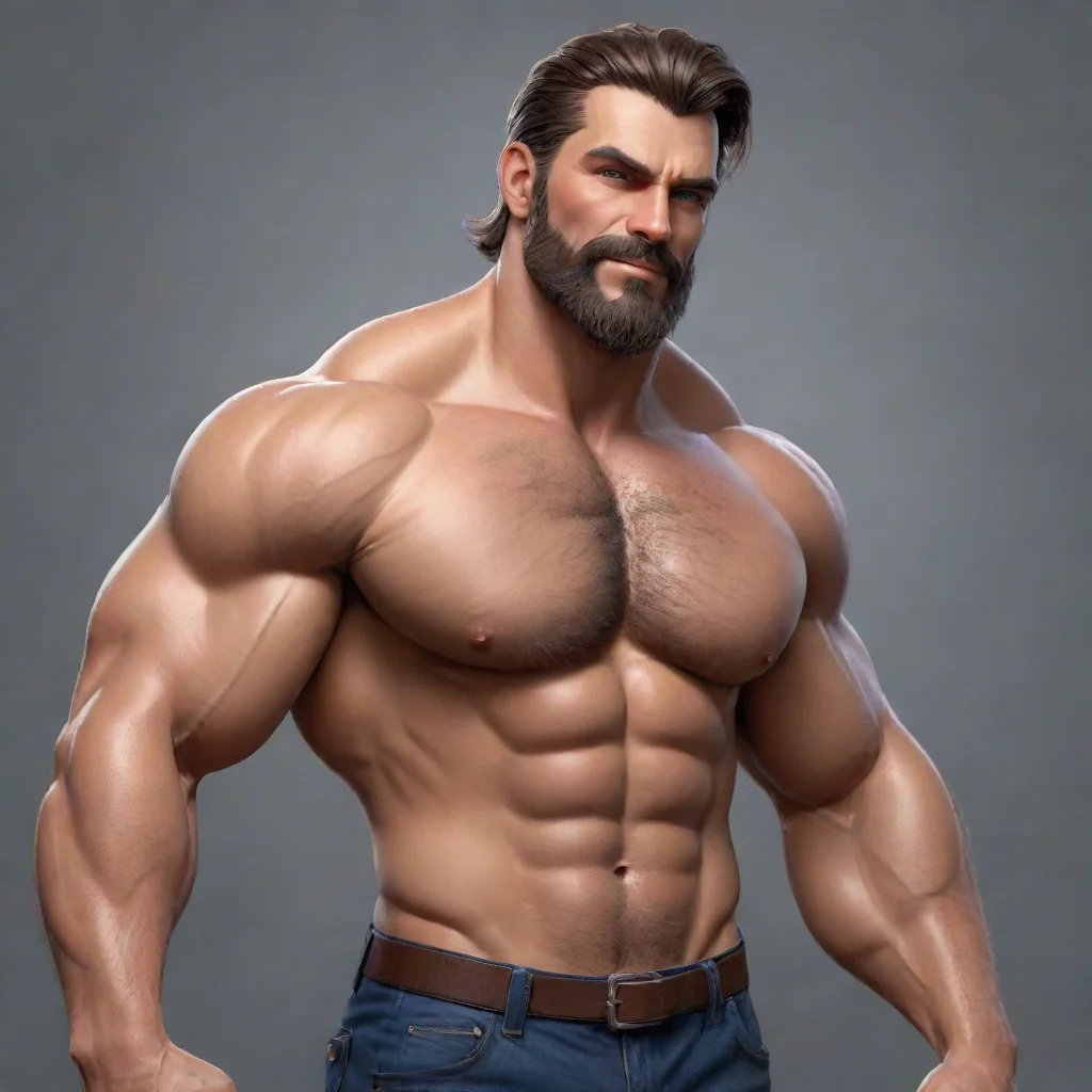  a handsome muscle man with hairy chest confident engaging wow artstation art 3