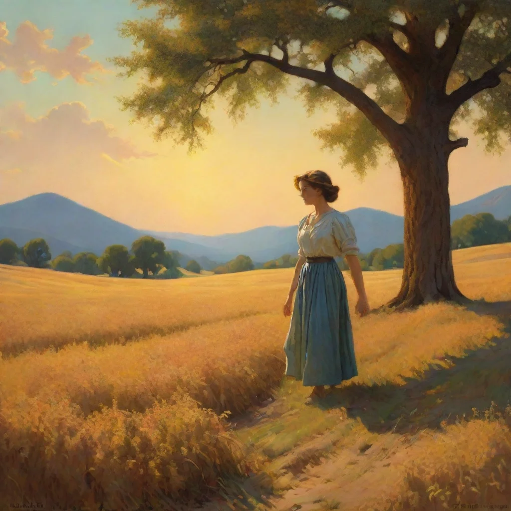  a hayfield in the late afternoon in the style of maxfield parrishamazing awesome portrait 2