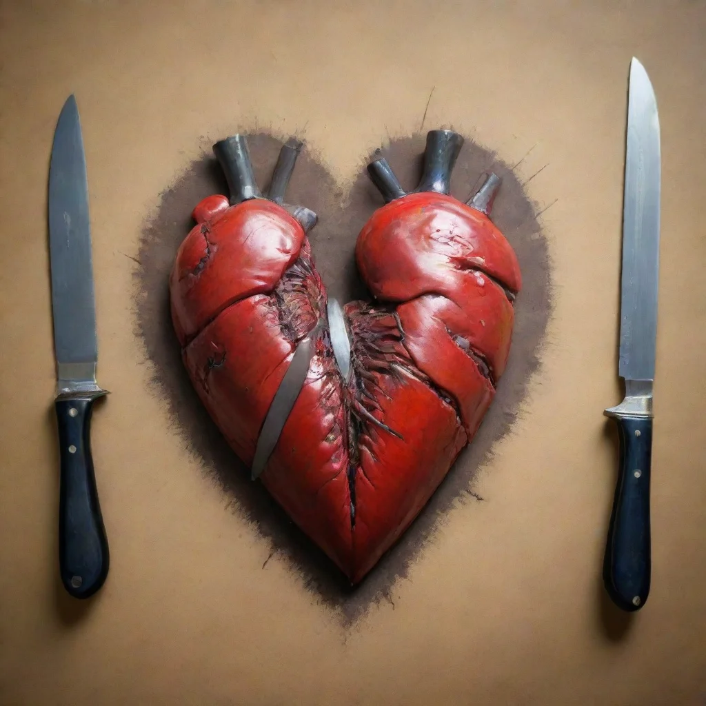 ai a heart embedded with several knives amazing awesome portrait 2