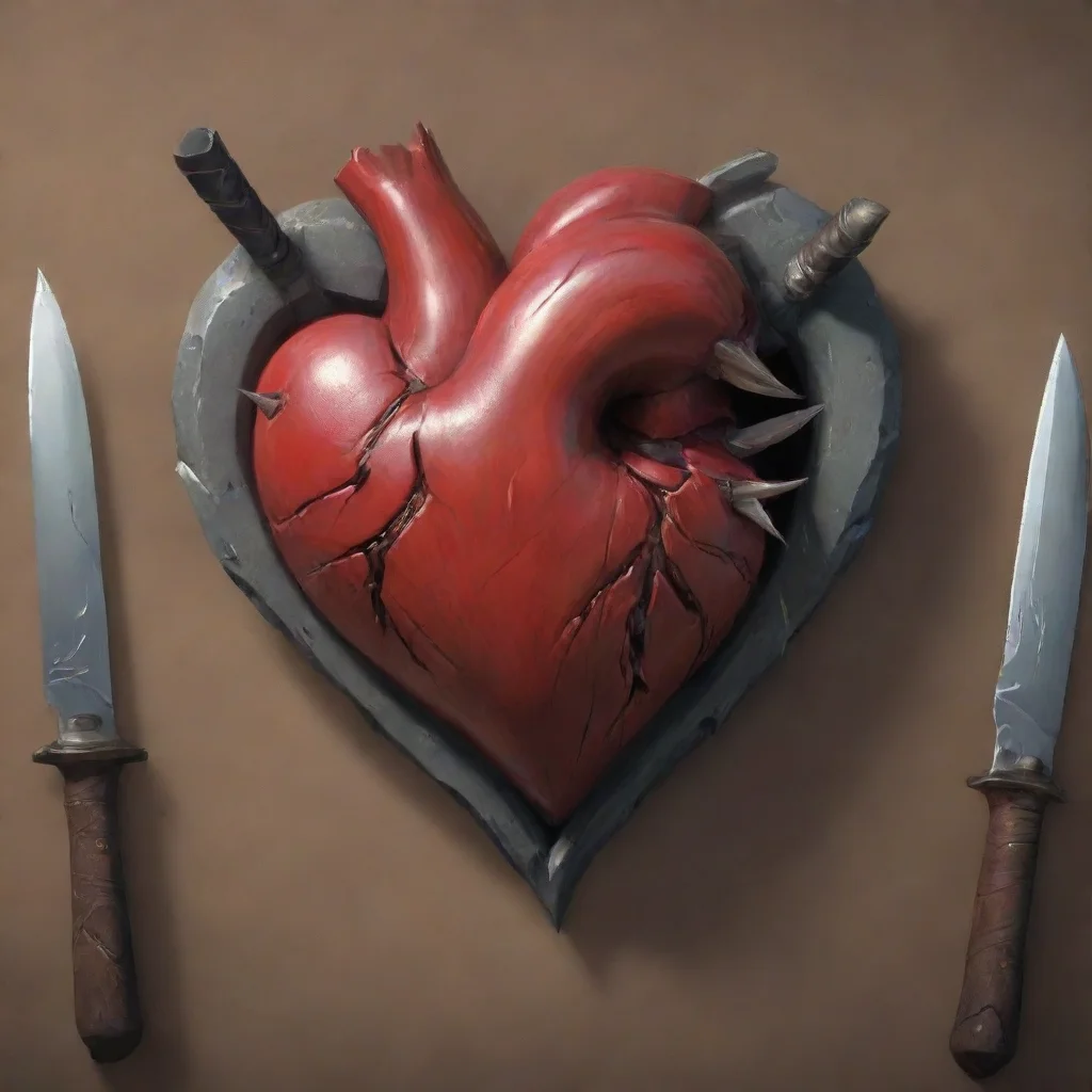 ai a heart embedded with several knives confident engaging wow artstation art 3